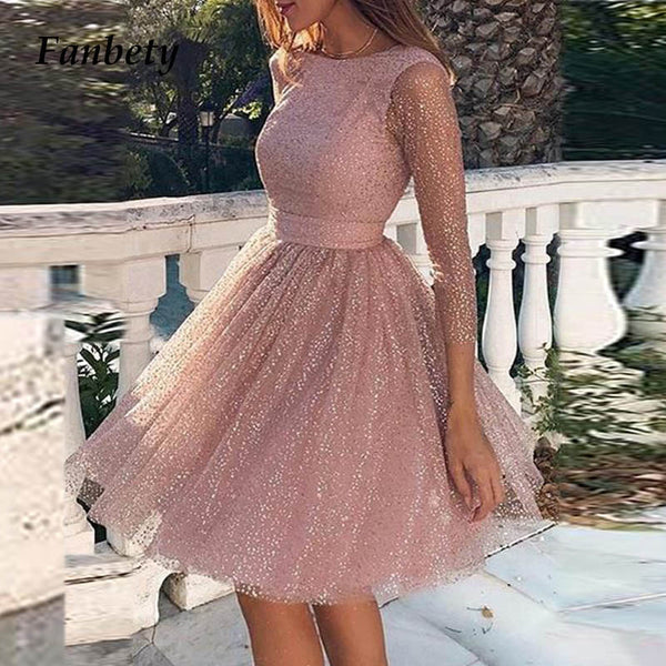 2020 Spring sweet Lace Party Dress Women Sexy Hollow Out Backless A-Line Princess Dress Ladies Summer High Waist Mini Dresses