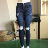 Cotton Streetwear Ripped Boyfriend Summer fall Jeans Slim 2019 Jeans Women Long Waist New Pencil Pants Casual Denim High Skinny